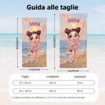 Asciugamano da spiaggia personalizzato con ragazza alla moda rapida asciugatura oversize con nome viaggio regalo per ragazze e donne