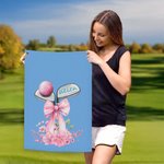 Personalisierte Golf Club Bow Flower Quick Dry Waffel Sport Handtuch mit Namen und hängenden Clip Game Day Geburtstagsgeschenk für Frauen Golfliebhaber