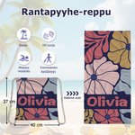 Henkilökohtainen kokoontaitettava rantapyyhe tanskalainen kukkakuosi laukulla nopeasti kuivuva lahja naisille rannalle matkalle