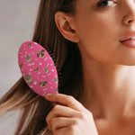 Personalisierte Paw Print Bone 1-3 Gesicht Fotos Luftkissen Kamm mit Namen und Griff Multicolor täglichen Gebrauch Geburtstag Geschenk für Frauen Mädchen Tierliebhaber