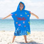 Asciugamano da spiaggia con cappuccio personalizzato con nome e modelli frutte animali marini spiggia regalo di vacanze estive per bambini e ragazzi