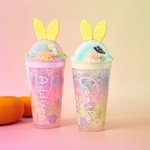 Personlig glassvåffla Bunny 15 oz vattenflaska med sugrör och namn Födelsedag sommar semester resepresent för barn