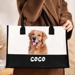 Bolsa de lona personalizada con 1 a 3 fotos de mascotas y nombres accesorios gran capacidad regalo de cumpleaños para amantes de mascotas