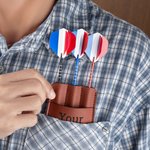 Personalized PU Leather Dart Case with Engraved Text and Holding 3 Darts Tournament Accessories Birthday Gift for Dart Lovers
