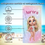 Asciugamano da spiaggia personalizzato con ragazza alla moda rapida asciugatura oversize con nome viaggio regalo per ragazze e donne