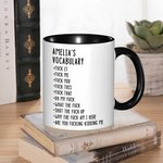 Personalized Funny Vocabulary Design Ceramic Coffee Mug with Name Daily Use Birthday Gift for Colleague Friend