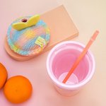 Personlig glassvåffla Bunny 15 oz vattenflaska med sugrör och namn Födelsedag sommar semester resepresent för barn