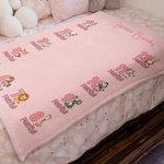 Personalisierte niedliche Tier monatlich Meilenstein Decke mit Namen Foto Prop Geburtstag Baby Dusche Geschenk für Neugeborene