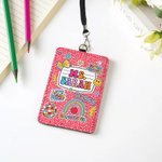 Portabadge personalizzato in pelle PU con testo e cordino Regalo per il giorno della scuola per l'insegnante