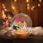 Personalized Cloud Balloon Happy Birthday Cartoon Kid Acrylic LED Night Light with Wooden Base and Name Home Decor Birthday Gift for Boys Girls