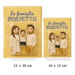 Targa in acrilico personalizzata con foto e personaggio in effetto 3D con titolo e base decor da scrivania regalo di compleanno per amici e familiari