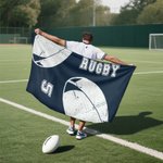 Serviette de Sport Super Absorbante Personnalisée avec Nom Motif de Ballon ou Balle et Numéro Cadeau Anniversaire pour Enfant Amis Amateur de Sport