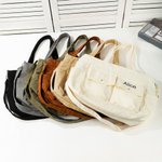 Henkilökohtainen vapaa Corduroy vetoketju Crossbody Kangaskassi kirjailtu nimi ja useita taskuja Travel tarvikkeet syntymäpäivälahja perheelle ystäville