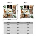 Personalizzato Multicolore Paw Print Pet Photos Soft Throw Pillow Cover with Name and Initial Home Decor Birthday Gift for Pet Lovers Owners (Regalo di compleanno per gli amanti degli animali domestic