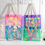 Personalised Marine Animals Flowers Waterproof Holographic Clear Tote Bag with Name Beach Accessories Birthday Anniversary Gift for Women