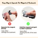 Marcapáginas magnético personalizado con letras de burbujas y floral regalo ideal para profesores y amantes de los libros