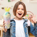 Personlig glassvåffla Bunny 15 oz vattenflaska med sugrör och namn Födelsedag sommar semester resepresent för barn