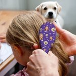 Personalisierte Paw Print Bone 1-3 Gesicht Fotos Luftkissen Kamm mit Namen und Griff Multicolor täglichen Gebrauch Geburtstag Geschenk für Frauen Mädchen Tierliebhaber