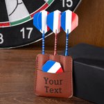 Personalized PU Leather Dart Case with Engraved Text and Holding 3 Darts Tournament Accessories Birthday Gift for Dart Lovers