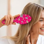 Personalisierte Paw Print Bone 1-3 Gesicht Fotos Luftkissen Kamm mit Namen und Griff Multicolor täglichen Gebrauch Geburtstag Geschenk für Frauen Mädchen Tierliebhaber