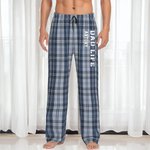 Personalized Best Dad Ever Plaid Soft Drawstring Pajama Pants with Name and Text Birthday Anniversary Gift for Dad Husband Grandpa