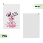 Personalisierte Golf Club Bow Flower Quick Dry Waffel Sport Handtuch mit Namen und hängenden Clip Game Day Geburtstagsgeschenk für Frauen Golfliebhaber