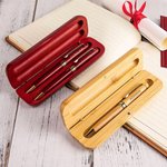 Personalised Engraved Graduation Cap Initial Wooden Ballpoint Pen and Case Set with Name School Name and Year Graduation Gift for Graduates