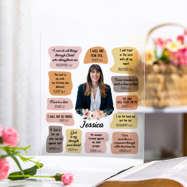 Personalized Photo Christian Bible Acrylic Plaque Birthday Graduation Thanksgiving Gift for Christians