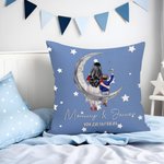 Personalized Moon Star Cartoon Mom and Kid Soft Throw Pillow Cover with Names and Text Home Decor Birthday Gift for Mother Kid