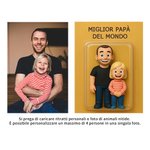Targa in acrilico personalizzata con foto e personaggio in effetto 3D con titolo e base decor da scrivania regalo di compleanno per amici e familiari