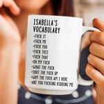 Personalized Funny Vocabulary Design Ceramic Coffee Mug with Name Daily Use Birthday Gift for Colleague Friend