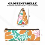 Personalisiertes Tragbares Dänische-Blumen Federmäppchen mit Namen Schreibwaren Schulzubehör Einschulung Geburtstag Geschenk für Kinder Schüler