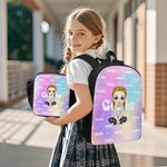 Henkilökohtainen kaltevuus väri sarjakuvahahmo nimi nimi reppu lounas laukku kynäkotelo asetettu nimi takaisin kouluun syntymäpäivälahja pojille tytöille