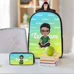 Henkilökohtainen kaltevuus väri sarjakuvahahmo nimi nimi reppu lounas laukku kynäkotelo asetettu nimi takaisin kouluun syntymäpäivälahja pojille tytöille