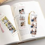 Personalised 3 Photos Acrylic Bookmark with Name Text and Tassel Reading Supplies Birthday Gift for Friend Family