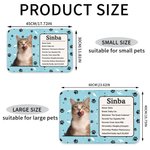 Personalized Pet Photo Self-Introduction Information Absorbent Pet Feeding Mat with Rubber Backing Pet Supplies Birthday Gift for Cat Dog Owners
