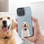 Personalised Watercolour 1-3 Pet Photo TPU Phone Case for iPhone Samsung with Name Multicolour Available Birthday Gift for Dog Cat Lovers