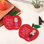 Personalised Cartoon Teacher Apple Wooden Ornament with Year and Name Teachers' Day Appreciation Gift for Teachers