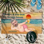 Henkilökohtainen kasvokuva Isä Kuva Nopea kuivaus Ylimitoitettu rantapyyhe Hauska matka Essential Beach Party Syntymäpäivälahja aviomies Isä