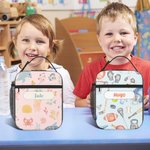 Sac Repas Isotherme Multicolore Personnalisé avec Nom Motif Dessin Animé Cadeau d'Anniversaire Rentrée Scolaire pour Garçons Filles