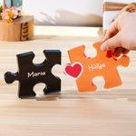 Personalized Red Heart 2-5 Acrylic Puzzles Name Sign Home Decor Anniversary Birthday Gift for Couple Family