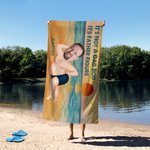 Henkilökohtainen kasvokuva Isä Kuva Nopea kuivaus Ylimitoitettu rantapyyhe Hauska matka Essential Beach Party Syntymäpäivälahja aviomies Isä