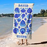 Toalla de playa personalizada de gran tamaño con ilustración de vida marina y nombre secado rápido esencial de viaje regalo de cumpleaños para amigos