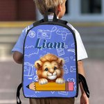 Mochila personalizada de animales de dibujos animados Bolsa de almuerzo Estuche con nombre Regalo de cumpleaños de vuelta al cole para niños y niñas