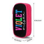 Estuche para lápices personalizado de neón de doble capa con nombre Material escolar Vuelta al cole Regalo de cumpleaños para profesores Niños