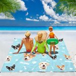 Gepersonaliseerde Bones Paw Prints 1-3 gezicht foto's Veelzijdige deken picknickmat met naam strand reizen camping wandelen cadeau voor dierenliefhebbers familie
