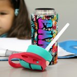 Personalized Graffiti Name 12 oz Insulated Water Bottle with Straw and Handle Birthday Back to School Gift for Kids Teenagers Students