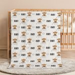 Personalized Cute Cloud Moon Highland Cow Baby Swaddle Knotted Hat Set Blanket with Name Coming Home Outfit Birthday Baby Shower Gift for Newborns