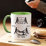 Personalisierte lustige Freund und bester Freund 11 oz Keramik Kaffeebecher mit Namen Geburtstag Urlaub Geschenk für Freunde
