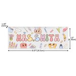 Personalized Cute Rainbow Flower Stationery Elements Acrylic Name Sign Desk Decoration Appreciation Back to School Gift for Teacher